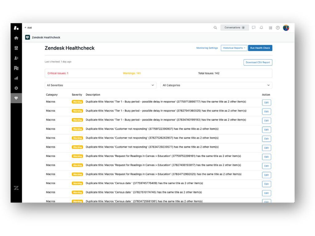 Zendesk Healthcheck